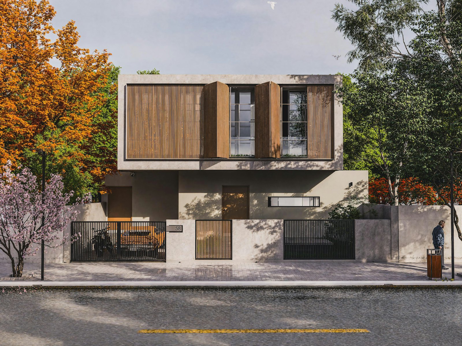 Architectenwoning met buitenmuurisolatie en crepi-afwerking